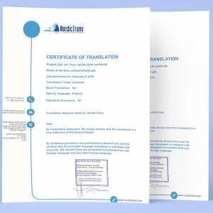 Certificate Translation Sample