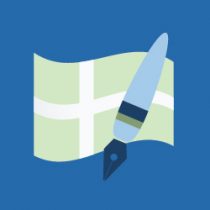 Danish flag and pen Danish language