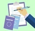 visa or immigration application translation background
